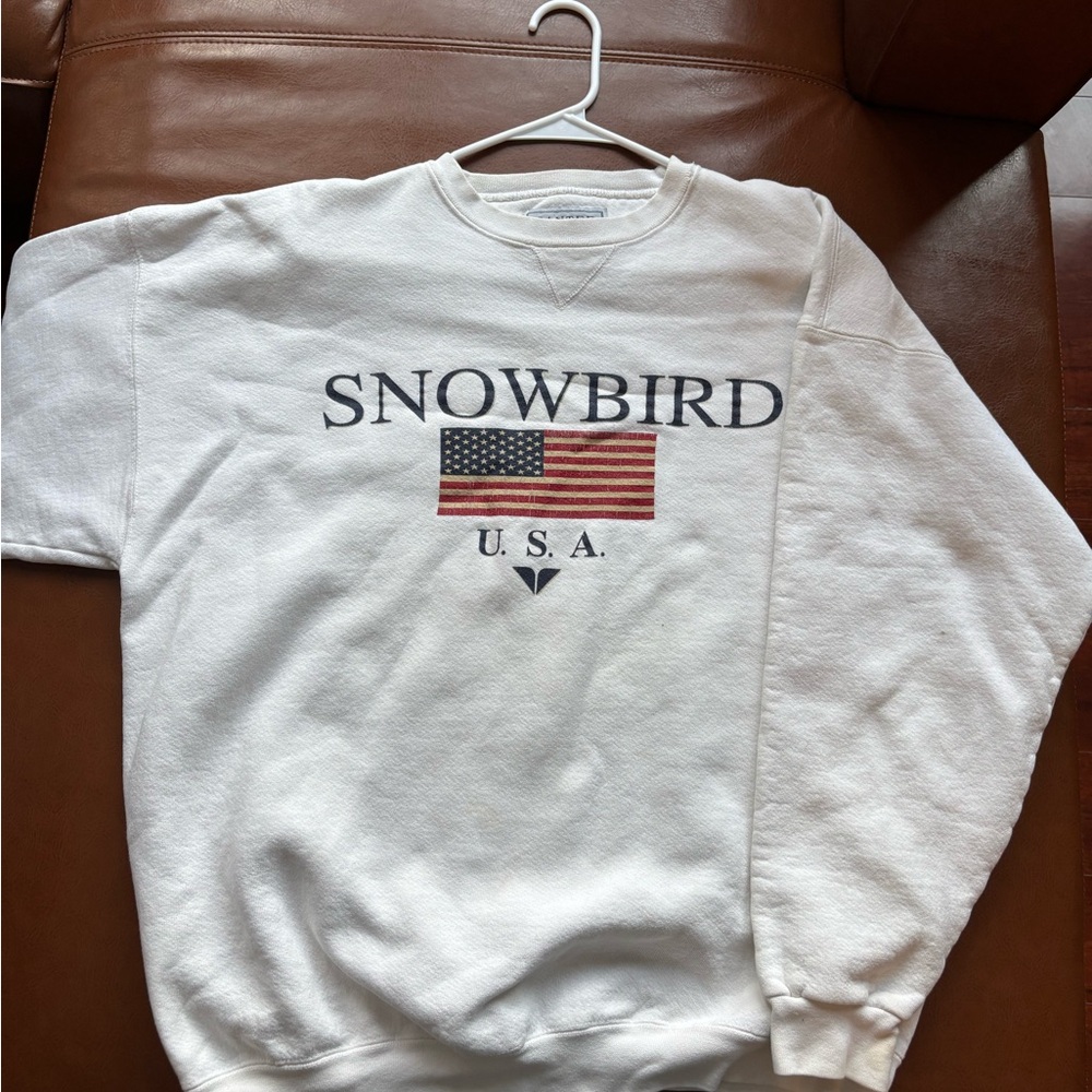 Snowbird USA White Men's Sweater